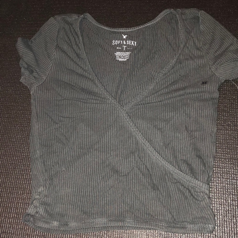 American eagle wrap front top